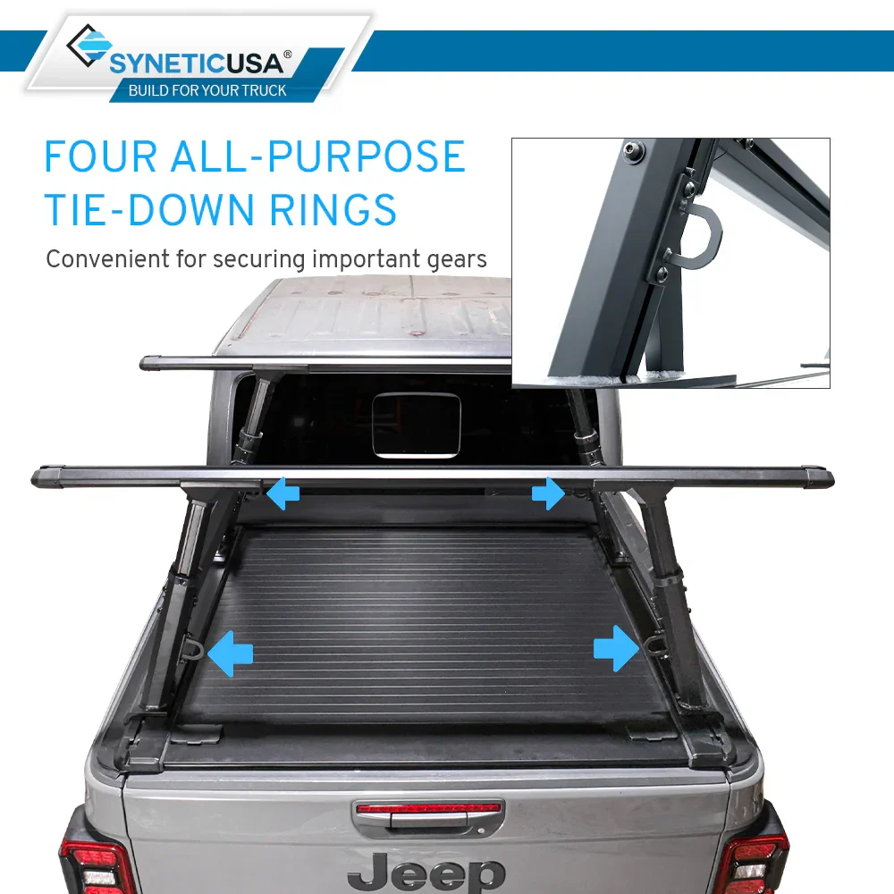 [2-in-1 Bundle] Jeep Gladiator Retractable PRO Tonneau Cover w/ Rack System - Image 3