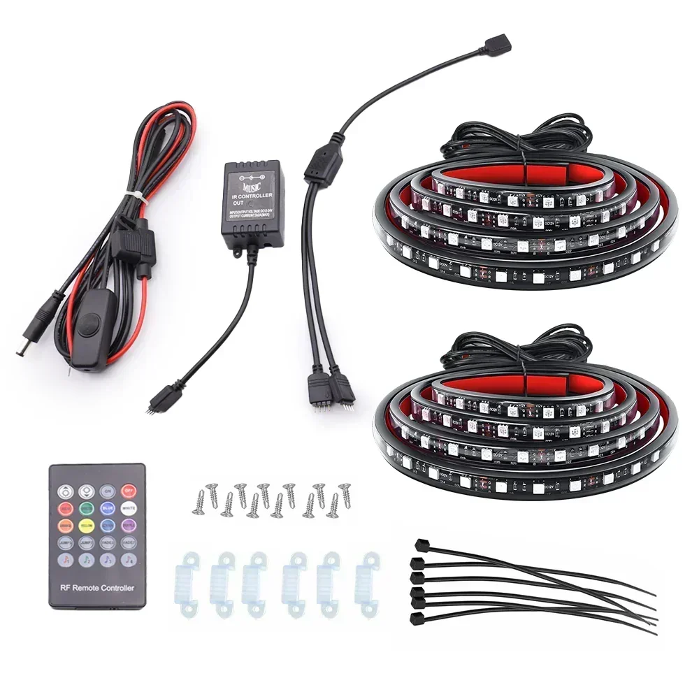 2pcs 60" LED Pickup Truck Bed Light Strips, RGB Bluetooth Remote Control - Image 5