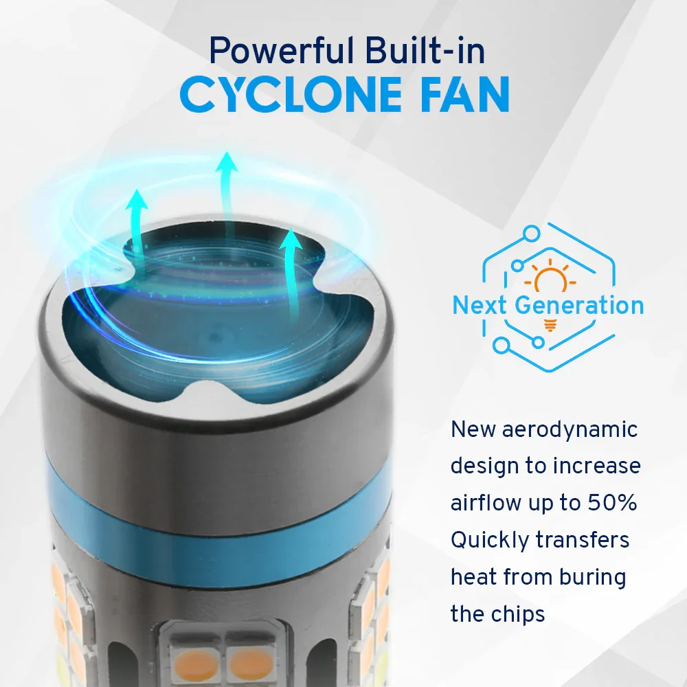 [3rd Gen] All-in-One CANBUS LED Switchback Light Bulbs for Front Turn Signal Light - Image 3