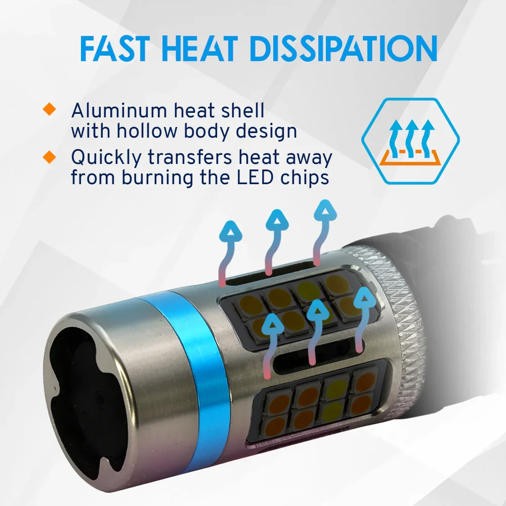 [3rd Gen] All-in-One CANBUS LED Switchback Light Bulbs for Front Turn Signal Light - Image 4