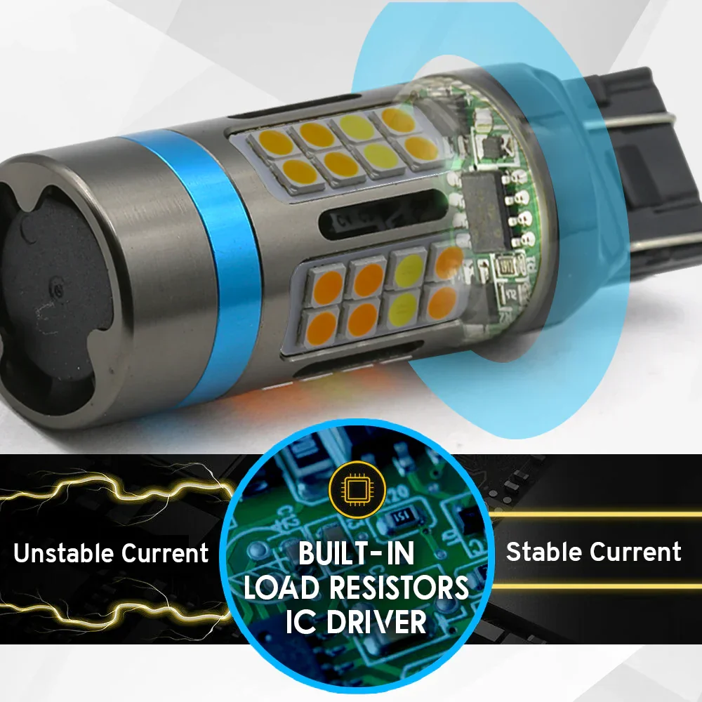 [3rd Gen] All-in-One CANBUS LED Switchback Light Bulbs for Front Turn Signal Light - Image 5