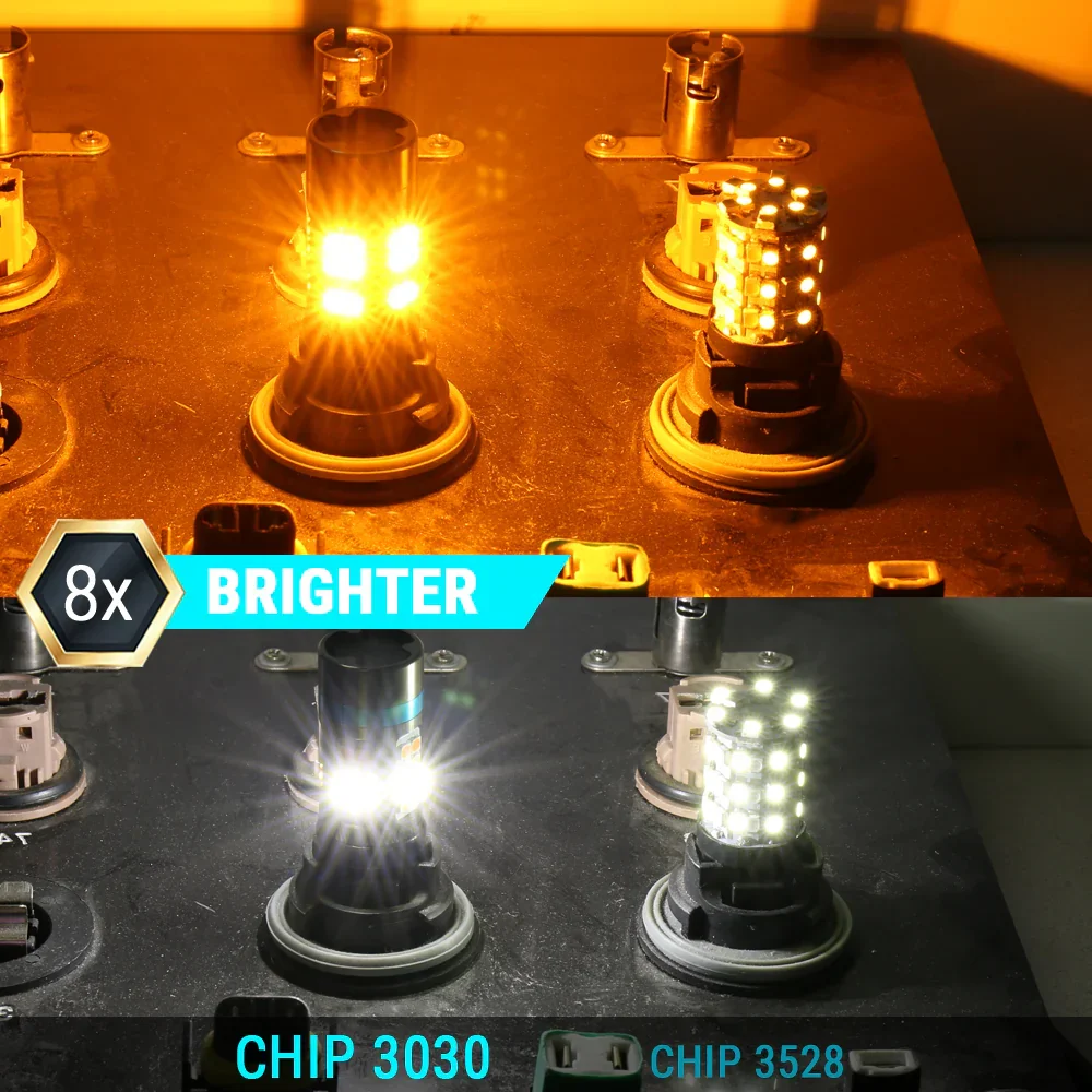 [3rd Gen] All-in-One CANBUS LED Switchback Light Bulbs for Front Turn Signal Light - Image 7