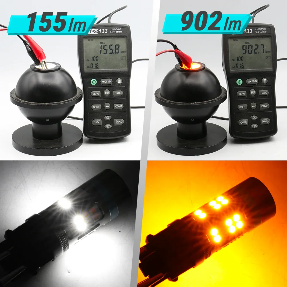 [3rd Gen] All-in-One CANBUS LED Switchback Light Bulbs for Front Turn Signal Light - Image 8