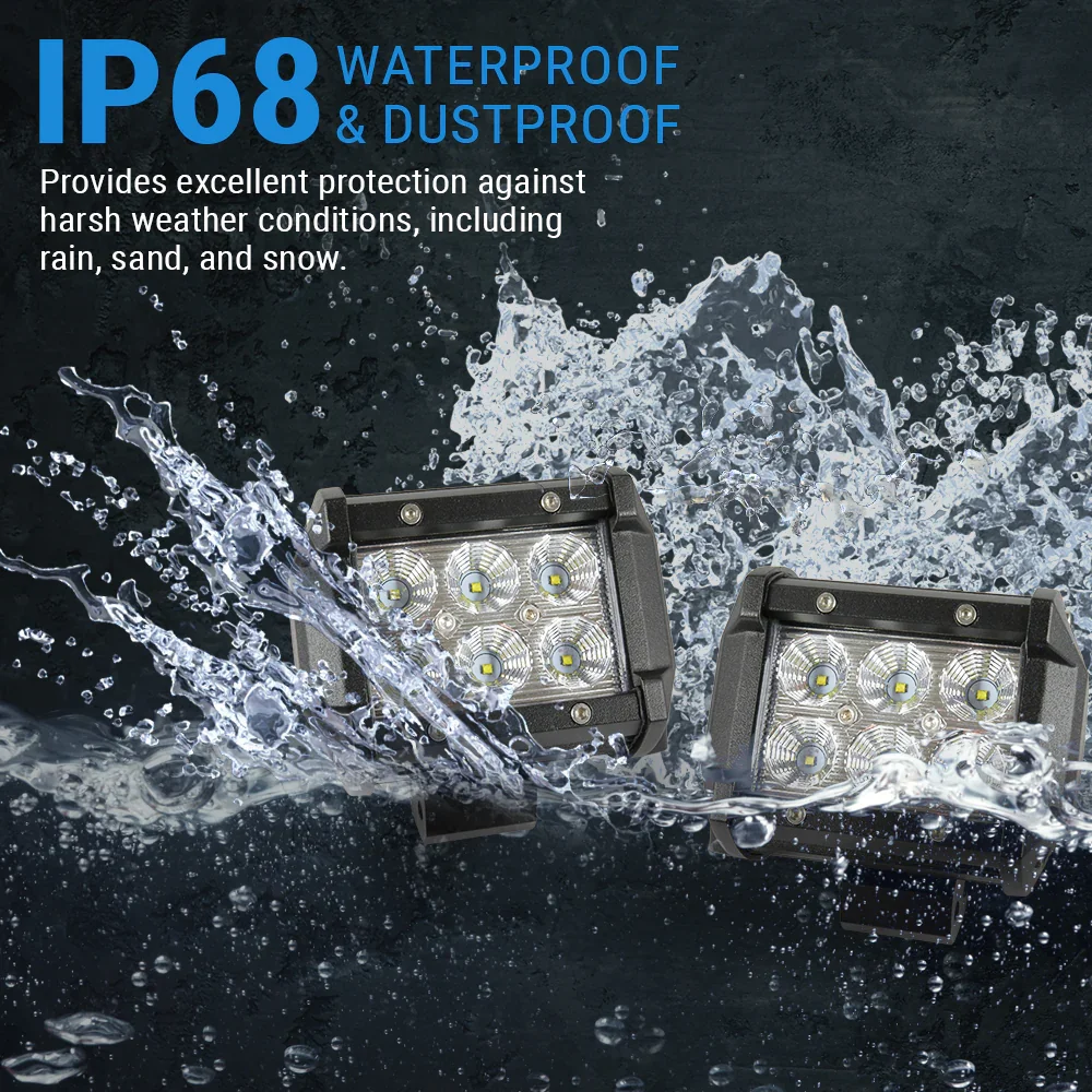 Four 4" LED Spot Beam Fog Lights w/ Bumper Brackets for 2010-2014 F-150 SVT Raptor - Image 4