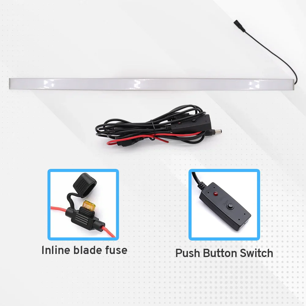 55" LED Pickup Truck Bed Light Bar, 6000K White, Button Switch Harness - Image 5