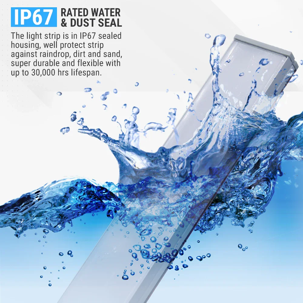 55" LED Pickup Truck Bed Light Bar, 6000K White, Button Switch Harness - Image 6