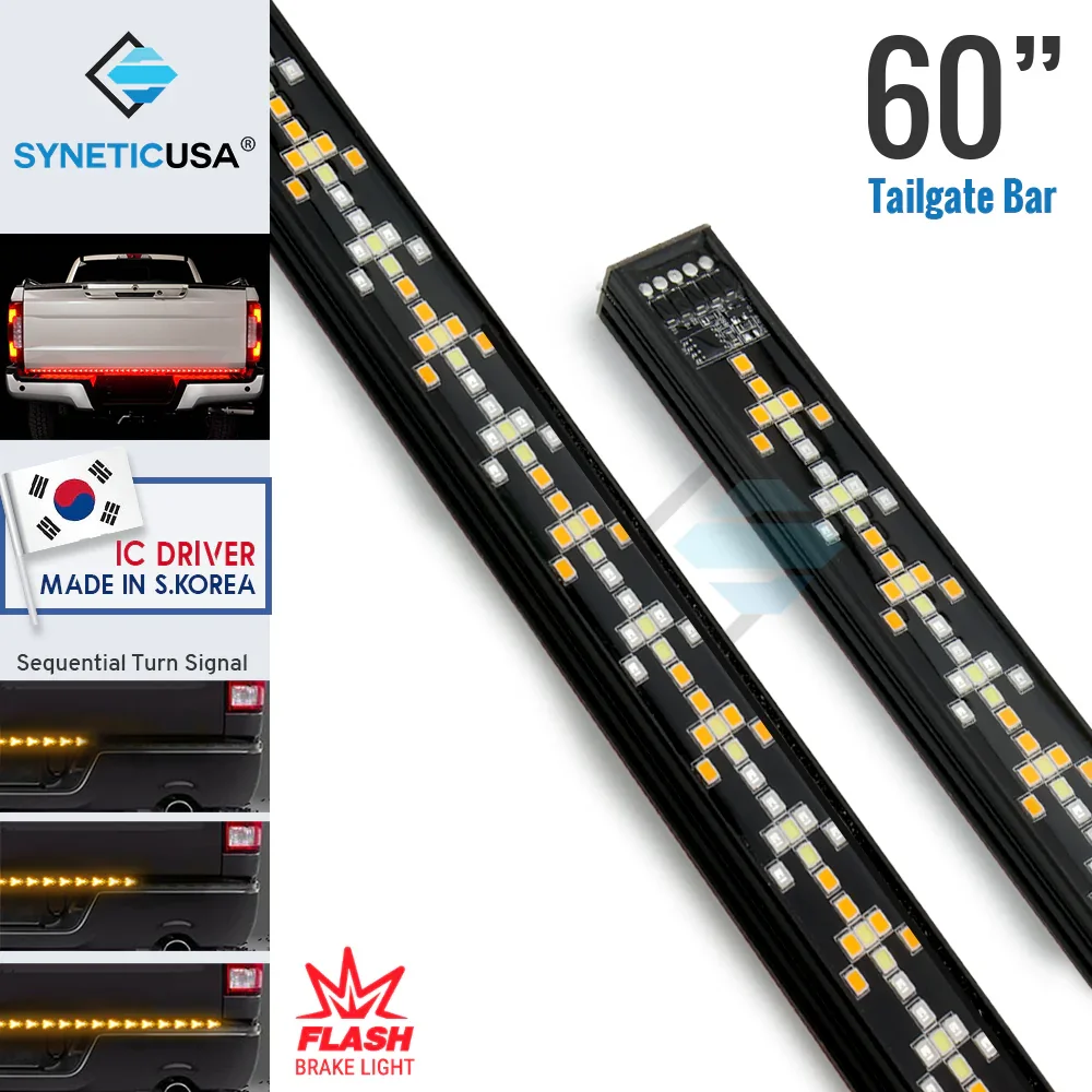 60" Clear Arrow LED Rigid Tailgate Light Bar w/ Reverse, Running & Turn Signal Light, Brake - Image 10