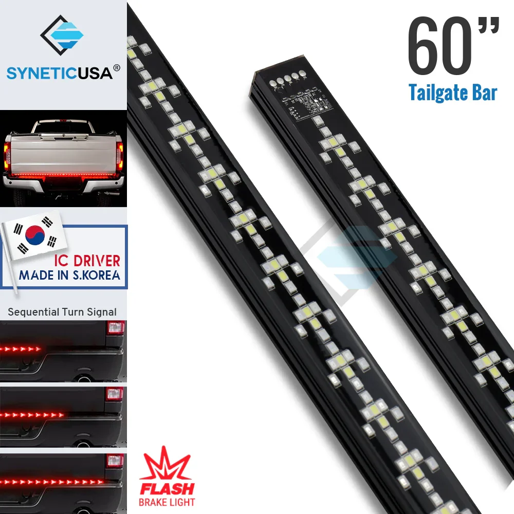 60" Clear Arrow LED Rigid Tailgate Light Bar w/ Reverse, Running & Turn Signal Light, Brake - Image 11