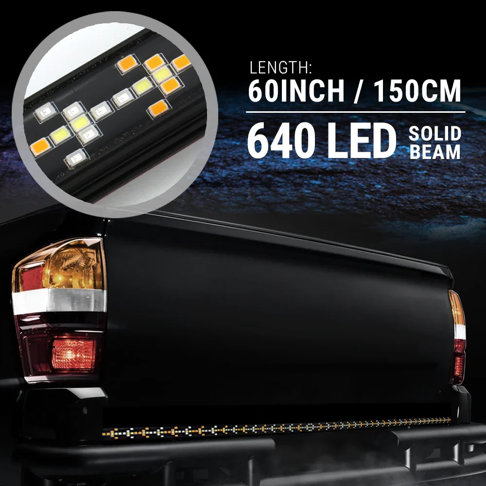 60" Clear Arrow LED Rigid Tailgate Light Bar w/ Reverse, Running & Turn Signal Light, Brake - Image 5