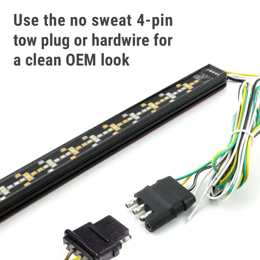 60" Clear Arrow LED Rigid Tailgate Light Bar w/ Reverse, Running & Turn Signal Light, Brake - Image 7