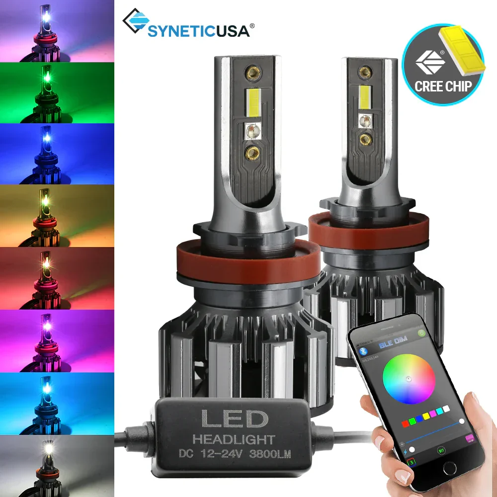 RGB LED CSP Headlight Fog Light Kit + Bluetooth Phone Control (9005 9006 H4 H7 H11) - Image 10