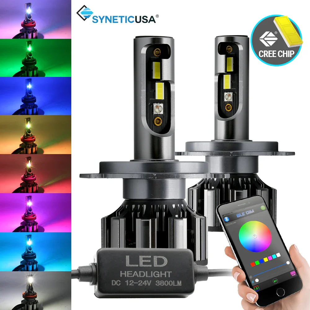RGB LED CSP Headlight Fog Light Kit + Bluetooth Phone Control (9005 9006 H4 H7 H11) - Image 11