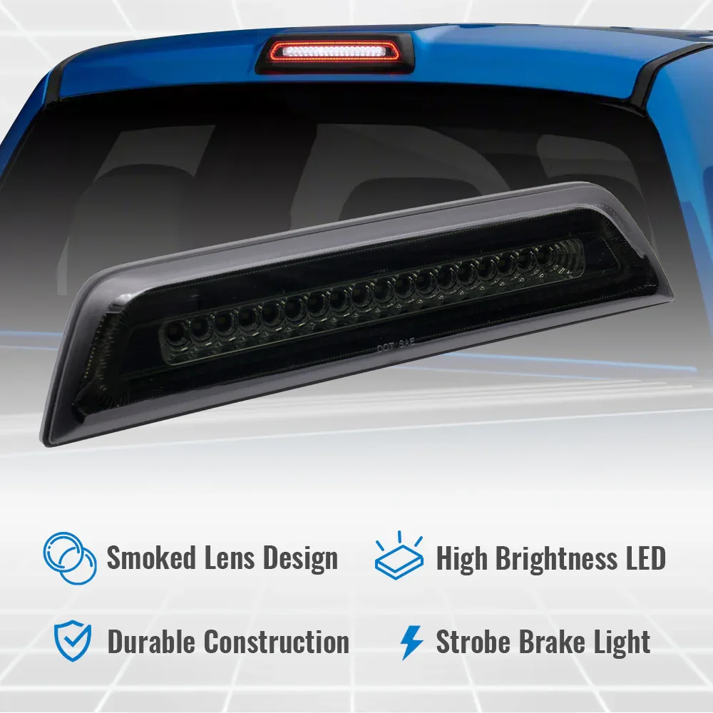 Smokes Lens LED 3rd Brake Light for 2016-2022 Tacoma Rear Cargo Lamp (Strobe on Red) - Image 3