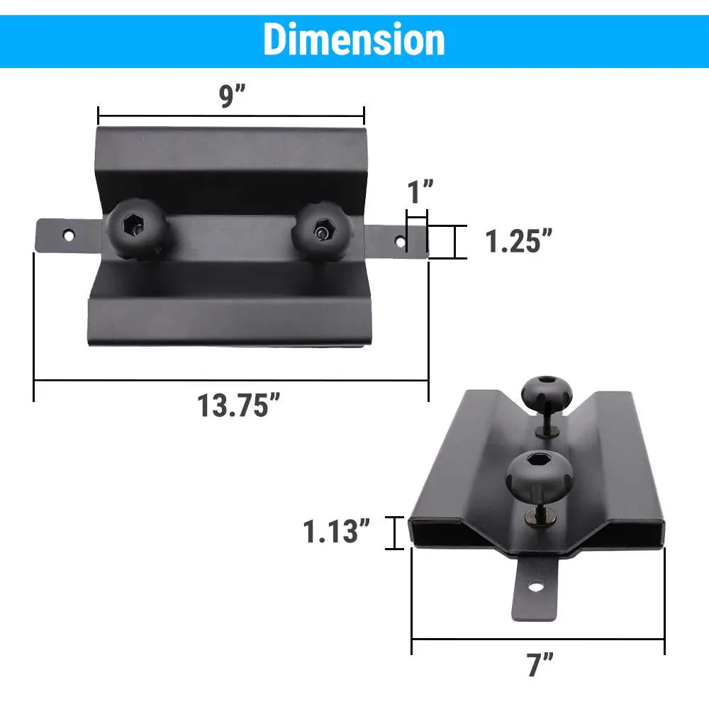 Powder Coated Stainless Steel Axe Shovel Accessory Holder (Compatible With T-Slot Channel) - Image 4