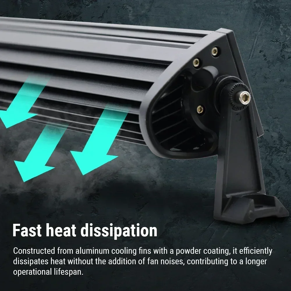 32"-52" Triple Row LED Curved Working Light Bar, Flood Spot Combo Beam, 6000K Waterproof Fog Lights - Image 4