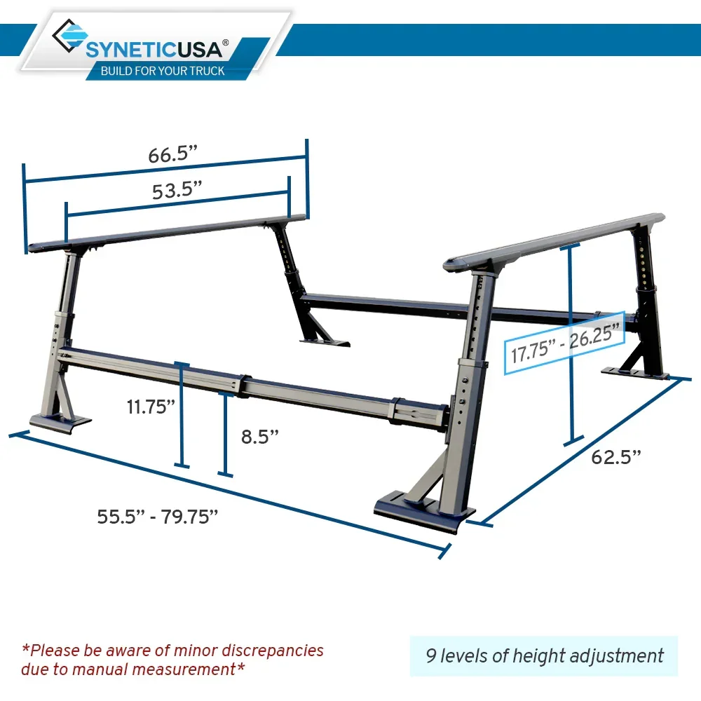 SYNETICUSA® Universal Aluminum Heavy Duty Adjustable Ladder Rack (Direct Bolt-on) - Image 12