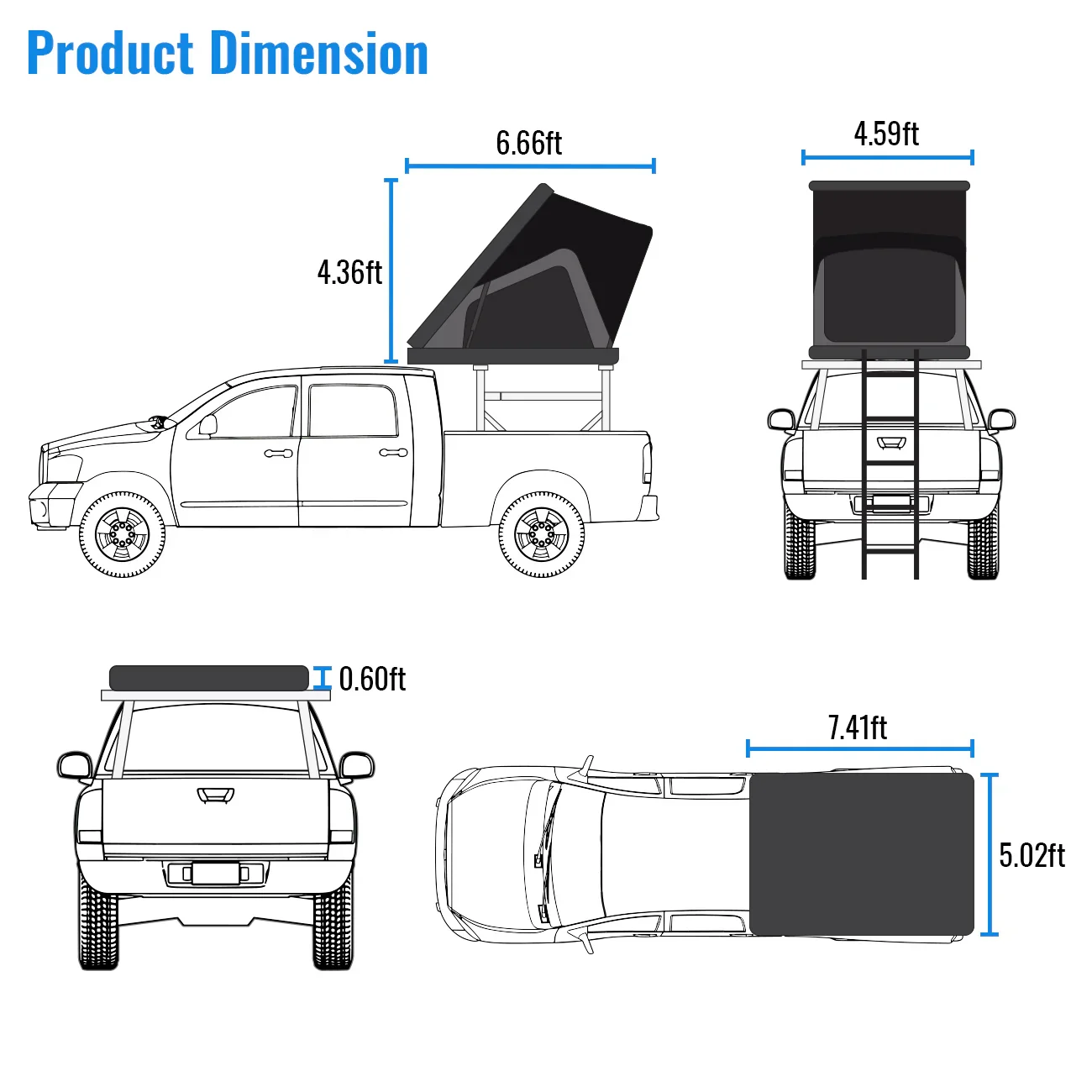 Wild Land Overland Roof Top Tent - Bush Cruiser Pro 140cm - Image 13