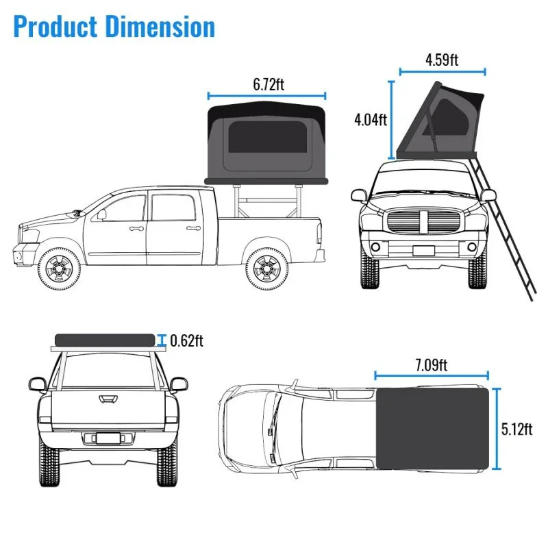 Wild Land Overland Roof Top Tent - Desert Cruiser Pro 140cm - Image 15
